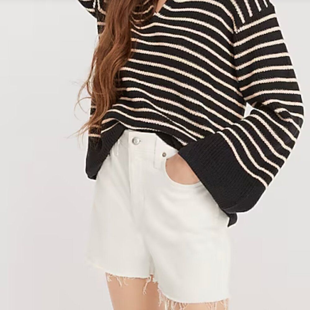 J. Crew White High-rise denim cut off shorts size 31 NWT